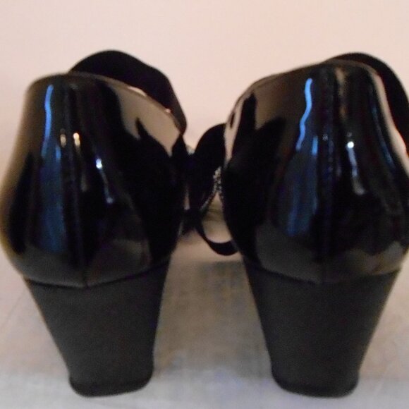 Anne Klein Sport Tara Black & White Checked Wedge Heel Dress Shoes-Size 9.5M-NEW - Picture 6 of 9